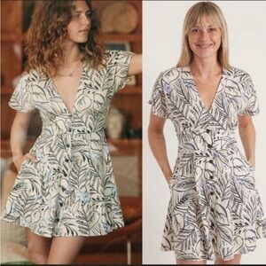 Marine Layer Floral Print V-Neck Dress